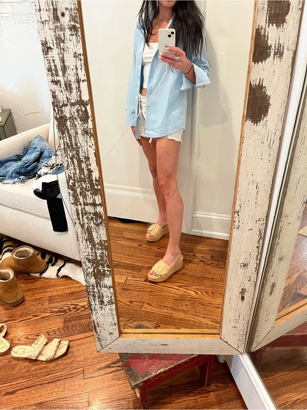 Light Blue Button-Down Shirt - Casual Oversized - Picture 3 of 6
